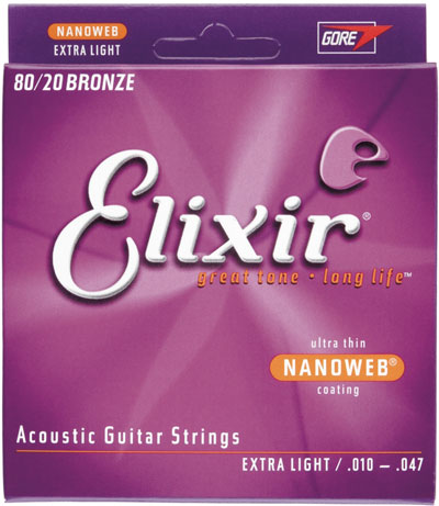 Elixir 11002 80/20 Bronze Nanoweb Coated, Extra Light (10 - 47)
