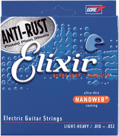 Elixir 12077 Nanoweb Coated Electric Guitar Strings (10-52) Full Set