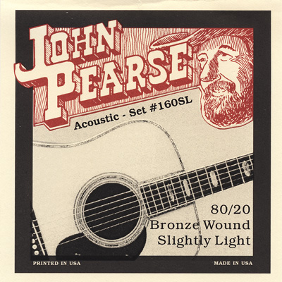 John Pearse 160SL 80/20 Bronze Wound Slightly Light Gauge, Full Set