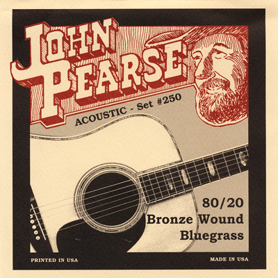 John Pearse 250LM 80/20 Bronze Wound Bluegrass Gauge, Full Set