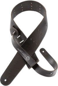 2.5" Deluxe Blasted Leather Strap w/ Row Rivets - Black