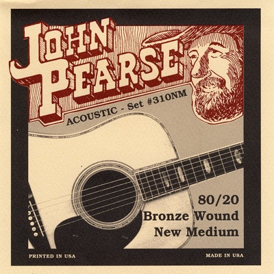 John Pearse 310NM 80/20 Bronze Wound New Medium Gauge, Full Set