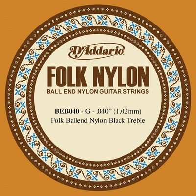 D'Addario Folk Nylon BEB040 3rd string (g), normal tension .040
