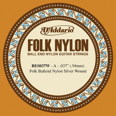 D'Addario Folk Nylon BES037W 5th string (A), normal tension .037