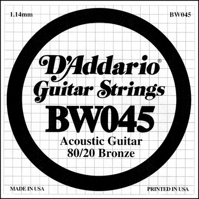 D'Addario BW045 80/20 Bronze Wound .045 in (1.14 mm), Single String