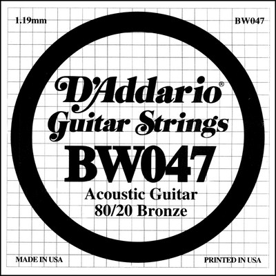 D'Addario BW047 80/20 Bronze Wound .047 in (1.19 mm), Single String