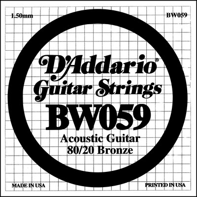 D'Addario BW059 80/20 Bronze Wound .059 in (1.50 mm), Single String