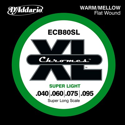 D'Addario Chromes ECB80SL Flatwound, Super Light Gauge (40 - 95)