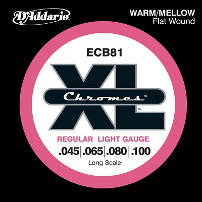 D'Addario Chromes ECB81 Flatwound, Regular Light (45 - 100), Full Set