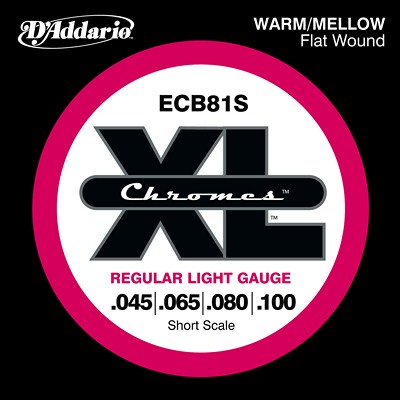 D'Addario Chromes ECB81S Flatwound Regular Light (45 - 100), Full Set