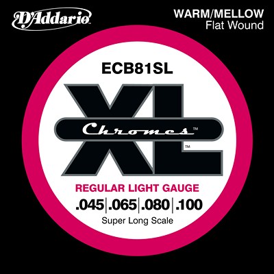 D'Addario Chromes ECB81SL Flatwound Regular Light (45 - 100), Full Set
