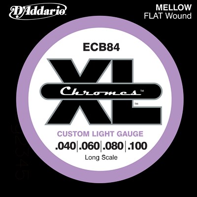 D'Addario Chromes ECB84 Flatwound, Custom Light (40 - 100), Full Set