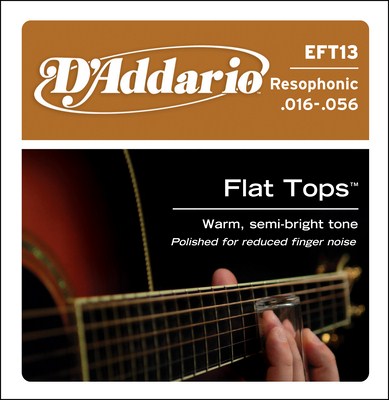 D'Addario EFT13 Resophonic Medium Flat Tops, Full Set
