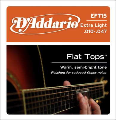 D'Addario EFT15 Extra-Light Flat Tops, Full Set