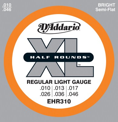 D'Addario EHR310 Half Rounds Regular Light 10-46, Full Set
