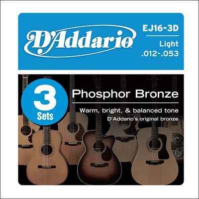 D'Addario EJ16-3D Light Phos Bronze, 3 Full Sets