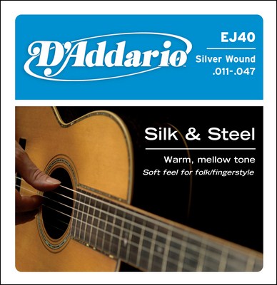 D'Addario EJ40 Light Folk Silk and Steel, Full Set