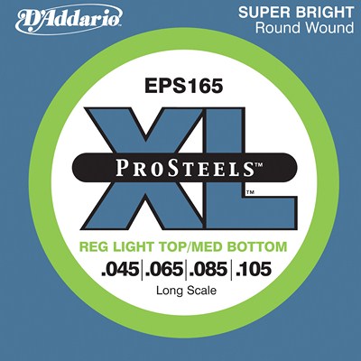 D'Addario Pro Steels EPS165 Reg Light Top/Med Bottom (45-105) Full Set