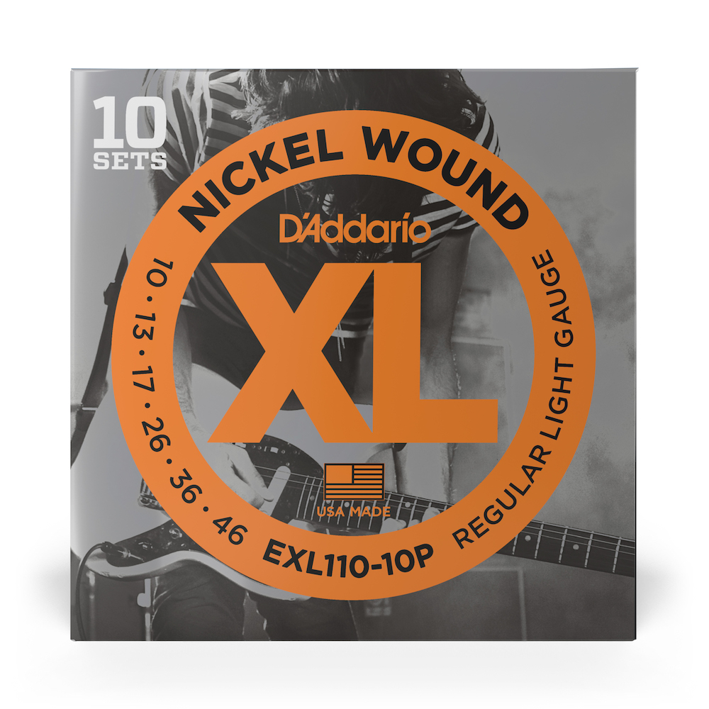 D'Addario EXL110-10P XL Nickel Electric Guitar (10 - 46) 10 Full Sets