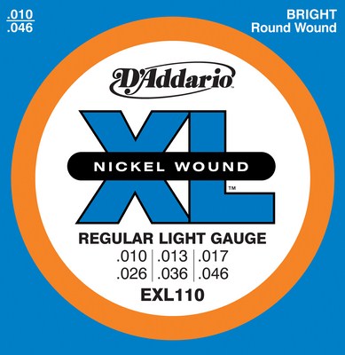 D'Addario EXL110 XL Nickel Electric Guitar (10 - 46) Full Set