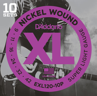 D'Addario EXL120-10P XL , (9 - 42), 10 Full Sets