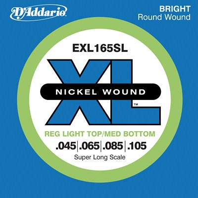 D'Addario Nickel Wound EXL165SL Reg Light Top/Med Bottom (45-105)