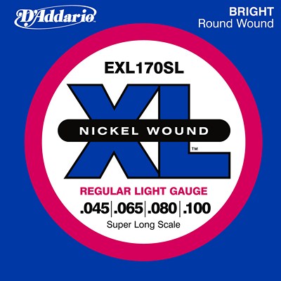 D'Addario Nickel Wound EXL170SL Electric Bass (45-100), Full Set