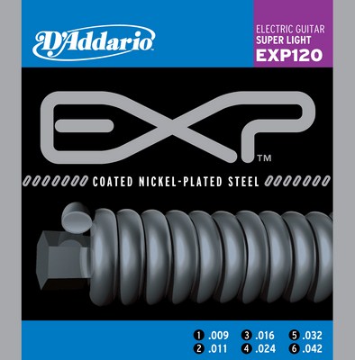 D'Addario EXP120 Electric Coated, Super Light (9-42) Full Set