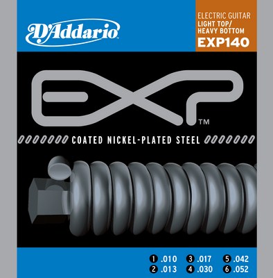 D'Addario EXP140 Electric Coated, Light/Heavy (10-52) Full Set