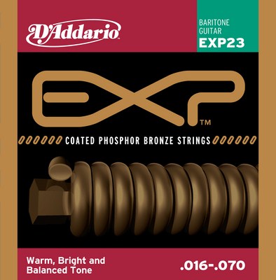 D'Addario EXP23 Acoustic Baritone EXP Coated Phosphor Bronze, Full Set