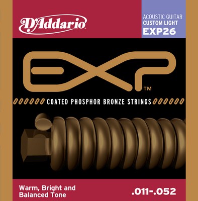 D'Addario EXP26 Custom-Light EXP Coated Phosphor Bronze, Full Set
