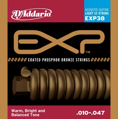 D'Addario EXP38 12 string EXP Coated Phosphor Bronze (10-47)
