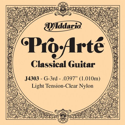 D'Addario Pro Arte J4303 - 3rd string (g), light tension .0397