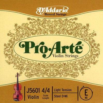 D'Addario Pro Arte Violin J5601 4/4 Light Tension, Single E