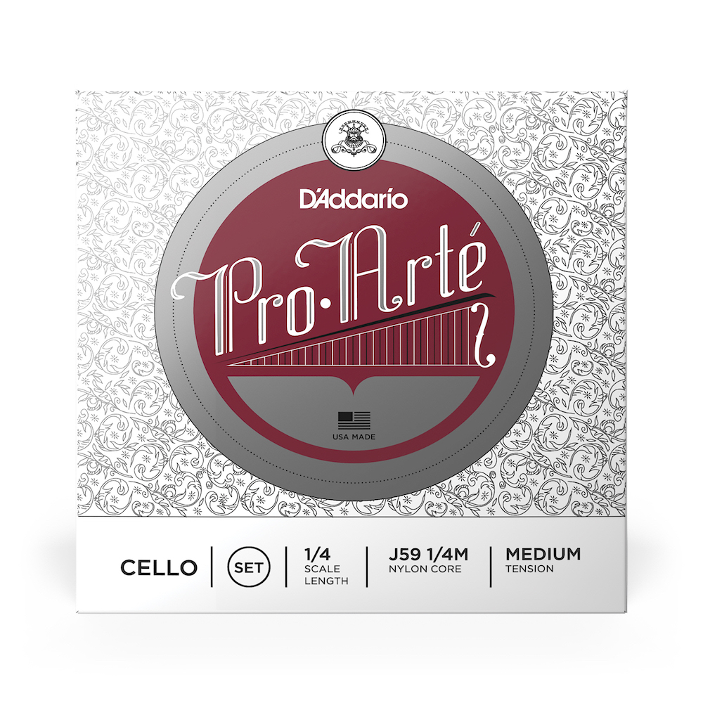 D'Addario Pro Arte Cello J59 1/4 Medium Tension, Full Set