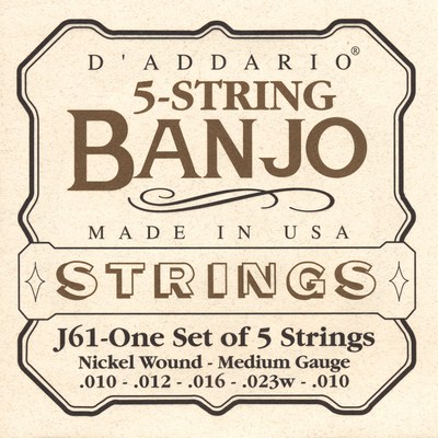 D'Addario J61 - Nickel Wound Medium Gauge 5 strings, Full Set