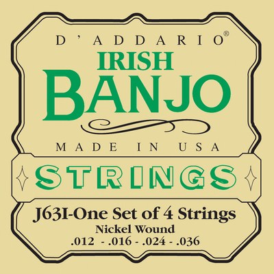 D'Addario J63I - Irish Banjo Nickel Wound 4 Strings, Full Set