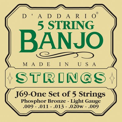 D'Addario J69 - Phosphor Bronze Light Gauge 5 Strings, Full Set