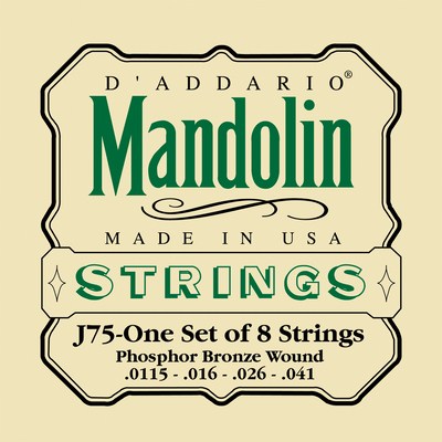 D'Addario J75 Mandolin Phosphor Bronze (8 strings), Full Set