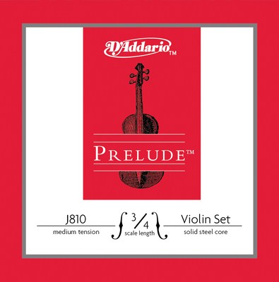 D'Addario Prelude Violin J810 3/4 Medium Tension, Full Set