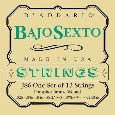 D'Addario J86 Bajo Sexto, Full Set