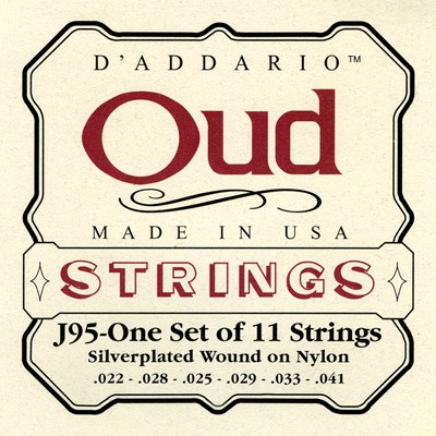 D'Addario J95 Oud Silverplated Wound on Nylon (11 strings), Full Set