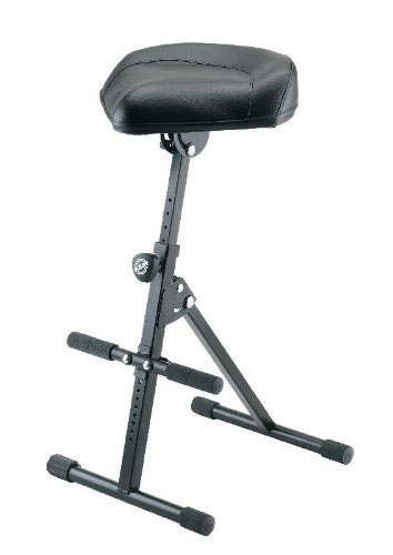 K&M 14047 Adjustable Musicians Padded Stool with Footpegs