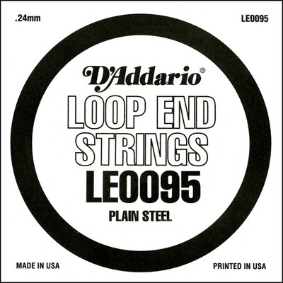 D'Addario LE0095 Plain Steel Loop End .0095 inches (.24 mm), Single