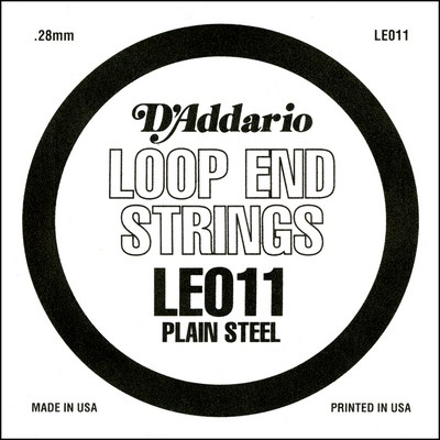 D'Addario LE011 Plain Steel Loop End .011 in (.28 mm), Single