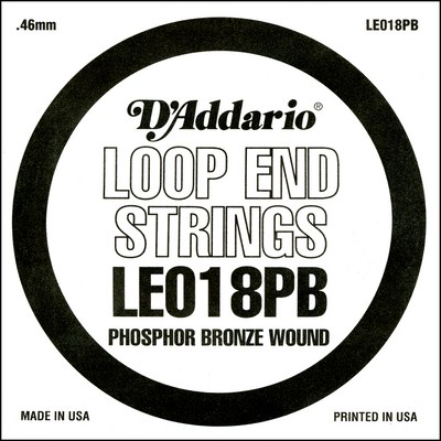 D'Addario LE018PB Phosphor Bronze Loop End .018 in, Single String