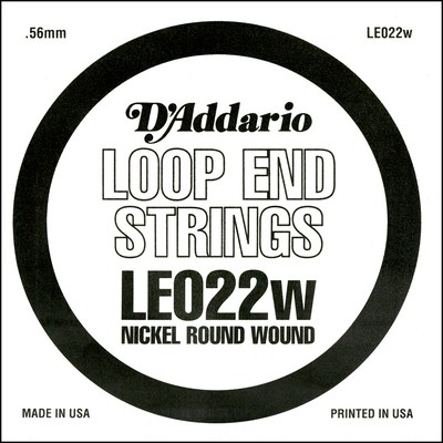 D'Addario LE022W Nickel Wound Loop End .022 in, Single String