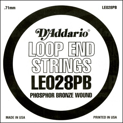 D'Addario LE028PB Phosphor Bronze Loop End .028 in, Single String