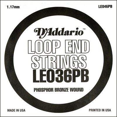 D'Addario LE036PB Phosphor Bronze Loop End .036 in, Single String