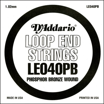 D'Addario LE040PB Phosphor Bronze Loop End .040 in, Single String